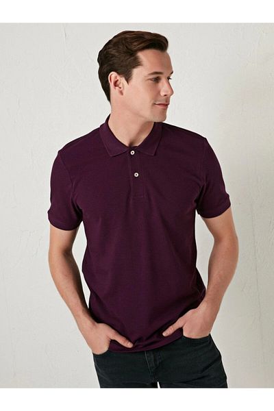 LC Waikiki Lc Waiki Men's Plum Polo Neck T-Shirt