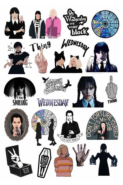 MS Major Selection Wednesday Laptop Notebook Phone Case Sticker Pack