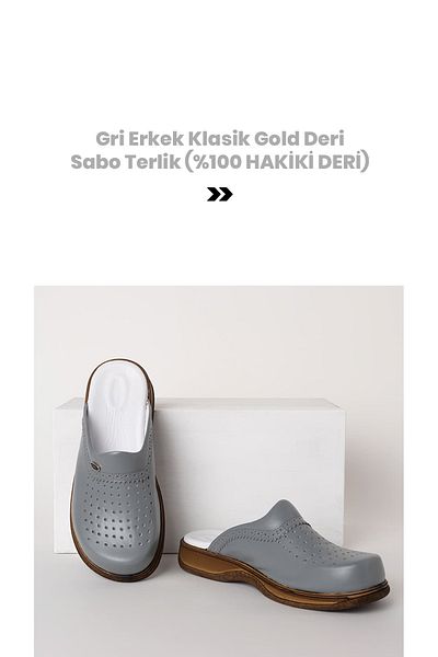 ÇİZGİ MEDİKAL Cook Slippers Genuine Leather Orthopedic Non-Slip Sole Cook Slippers Kitchen Slippers