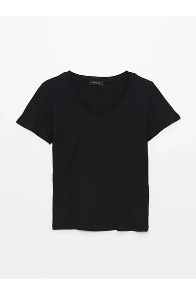LC Waikiki Lc Waiki Vision V-Neck Plain Short Sleeve Women's T-Shirt