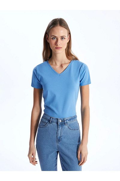 LC Waikiki Lc Waiki V-Neck Plain Short Sleeve Women's T-Shirt