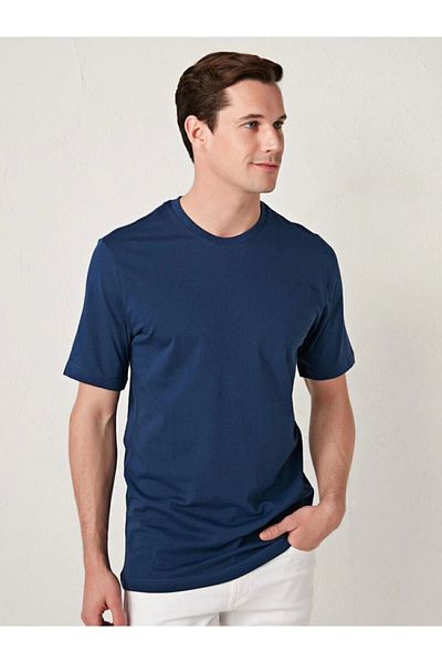 LC Waikiki Lc Waiki Men's Navy Blue T-Shirt Crew Neck Basic Short Sleeve Cotton Basic from Your Fashion Style