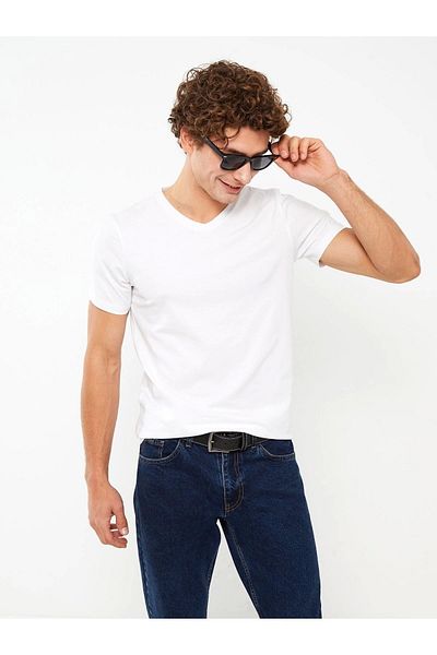 LC Waikiki Lc Waiki V-Neck Short Sleeve Combed Cotton Men's T-Shirt