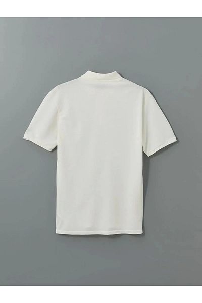 LC Waikiki Lc waiki eco ecru polo collar short sleeve men's t-shirt