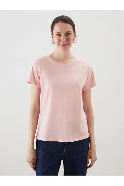 LC Waikiki Lc Waiki Classic Pink Crew Neck Women's T-Shirt