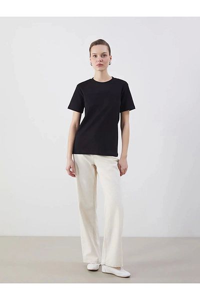 LC Waikiki Lc Waiki Classic Black Crew Neck Women's T-Shirt