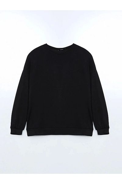 LC Waikiki Lc waiki xside black bicycle collar women's sweatshirt