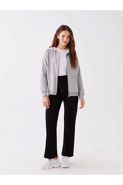 LC Waikiki Lc Waiki Basic Hooded Plain Long Sleeve Women's Zip Sweatshirt