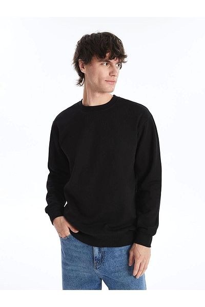 LC Waikiki Lc Waiki Xside Black Crew Neck Long Sleeve Men's Thick Sweatshirt