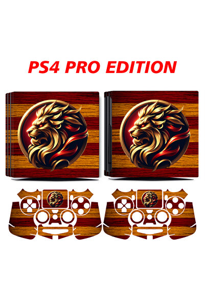 KT Decor Sarı Kırmızı Aslan Playstation 4 Full Sticker Kaplama Seti