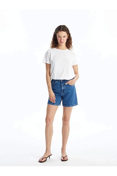 LC Waikiki Lc Waiki Vision Buxe White Crew Neck Plain Short Sleeve Women's T-Shirt