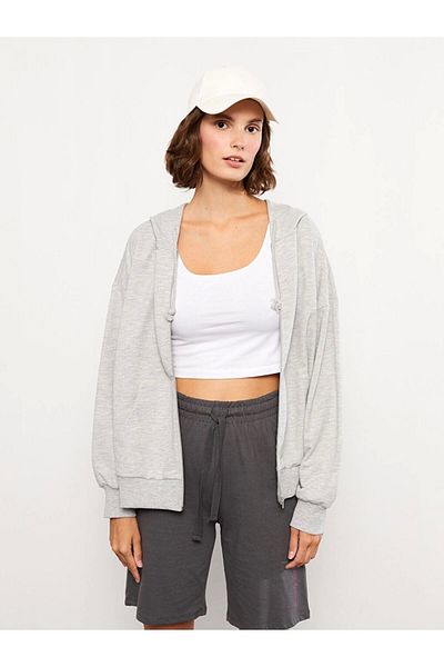 LC Waikiki Lc Waiki Women's Hooded Plain Long Sleeve Sports Cardigan