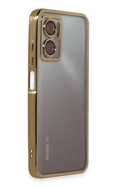 CepteToptan جراب هاتف Xiaomi Redmi 10 5G من السيليكون مع عدسة - ذهبي - MKİ4339-8948