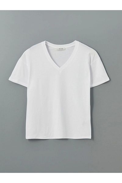 LC Waikiki Lc Waiki New Season V-Neck Oversize Women's T-Shirt - S5Nk78Z8