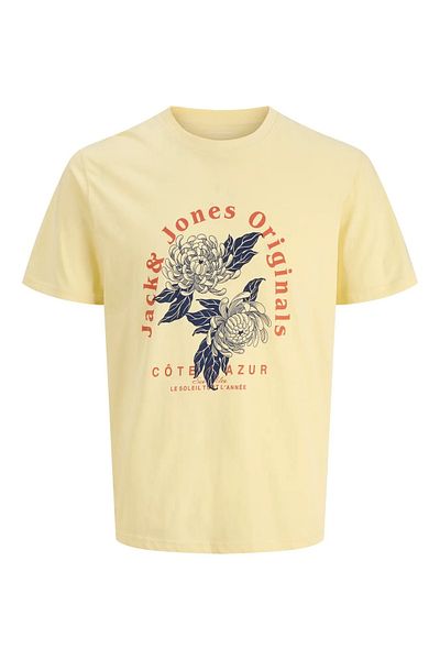 Jack & Jones J&J T-Shirt Ανδρικό μπλουζάκι με τυπωμένο λογότυπο κίτρινο