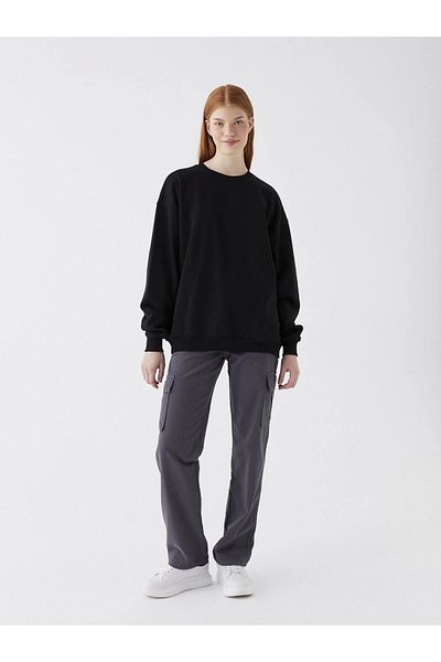 LC Waikiki Lc Waiki Crew Neck Plain Long Sleeve Oversize Women's Sweatshirt