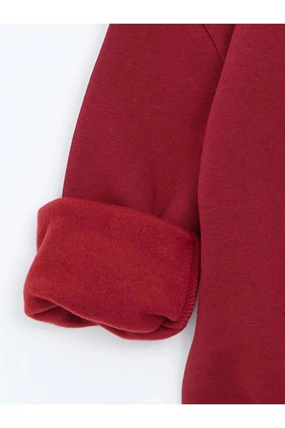 LC Waikiki Lc Waiki Eco Claret Red Hooded Girl's Sweatshirt