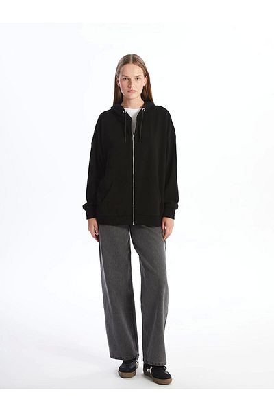 LC Waikiki Lc Waiki Modest Hooded Oversize Women's Zippered Sweatshirt