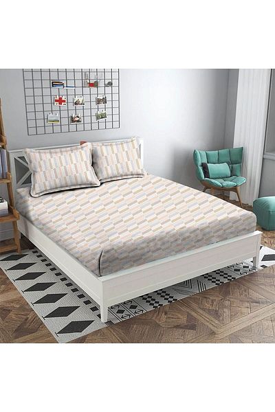 Danube Home طقم ملاءات سرير كوين من ألباني، مقاس ١٦٠×٢٠٠ سم + ٣٠ سم/٥٠×٧٥ سم + ١٥ سم، من الخيزران البيج | ٨٠ قطن، ٢٠ ليوسيل