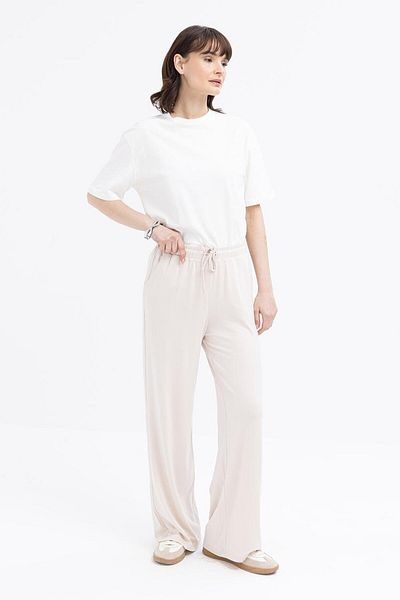 ALLDAY Wide Leg Sweatpants with Stone-Waist Laces and Pockets