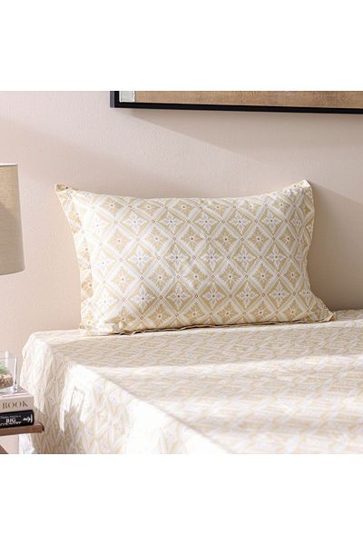 Danube Home Bliss 2 Piece Single Fitted Sheet Set 120X200 Cm Beige | Cotton /Viscos-180 Thread Count