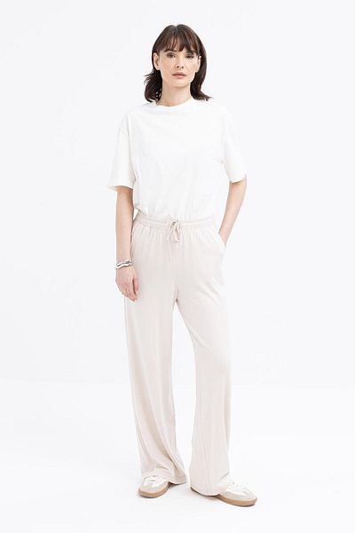 ALLDAY Wide Leg Sweatpants with Stone-Waist Laces and Pockets