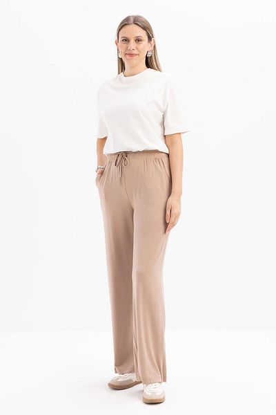 ALLDAY Mink-Waist Lace-Up Wide Leg Sweatpants with Pockets