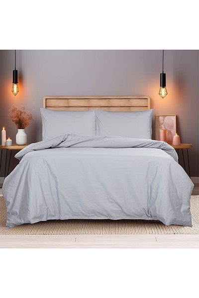 Danube Home طقم ملاءات سرير بيرل آند كول كوين المجهزة باللون الرمادي، مقاس ١٦٠ × ٢٠٠ سم + ٣٠ سم و٥٠ × ٧٥ سم | ١٠٠٪ قطن ساتان - ٨٠٠ خيط