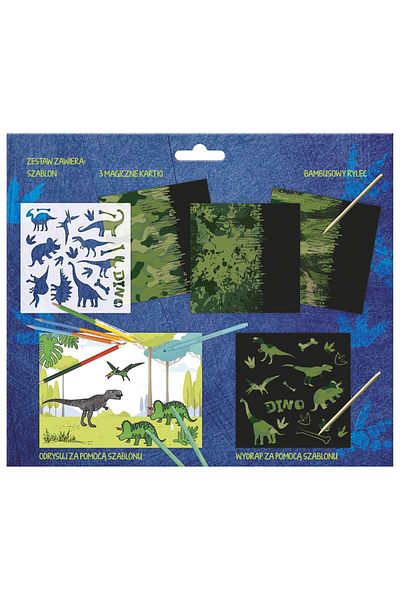 Kidea Dinosaurs scratch card, Kidea, Cardboard/Paper, With template, Multicolor, KWSBKA