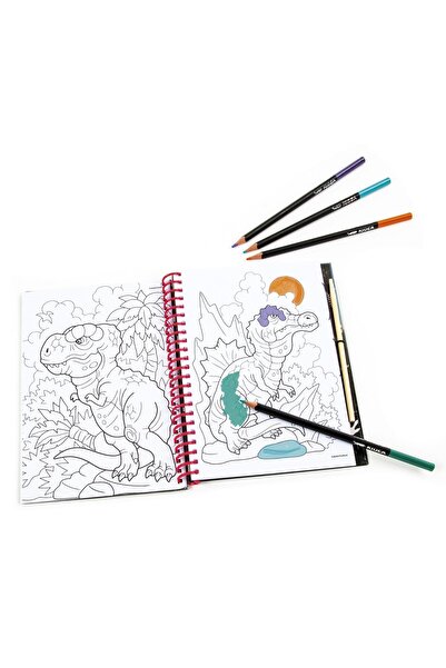Kidea Omalovánka s dinosaury, 14 x 20 cm, kreativní spirálový sešit, NKWDN17