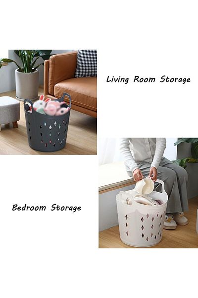 rexa Plastic Storage Basket – Multifunctional Clothes, Toys & Laundry Organizer for Home Use