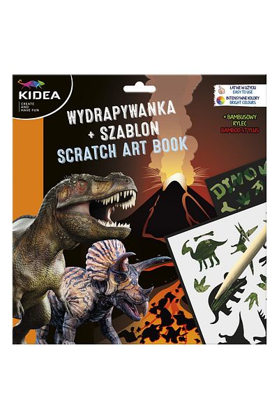 Kidea Dinosaurs scratch card, Kidea, Cardboard/Paper, With template, Multicolor, KWSBKA