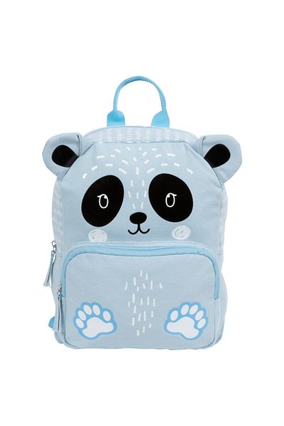 OEM Ghiozdan prescolar Derform Canvas Panda, 29x23x14cm, negru/albastru, PLC11PD