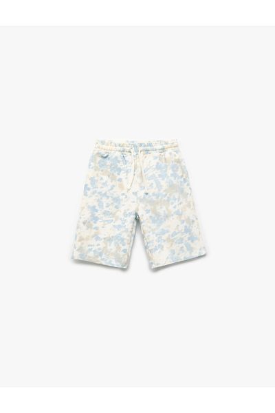 Koton New Season Patterned Cotton Shorts with Tie Waist