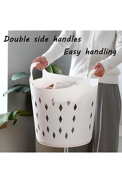 rexa Plastic Storage Basket – Multifunctional Clothes, Toys & Laundry Organizer for Home Use