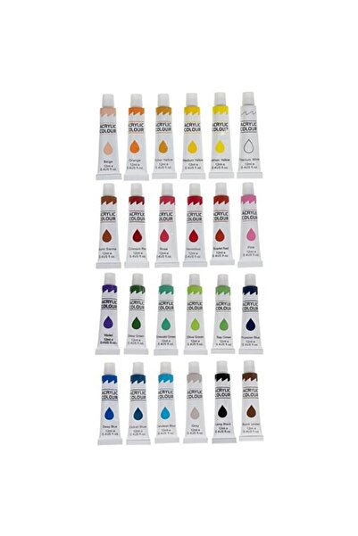 ISO TRADE Set culori acrilice pentru pictura, 24 bucati, 12 ml, Maaleo