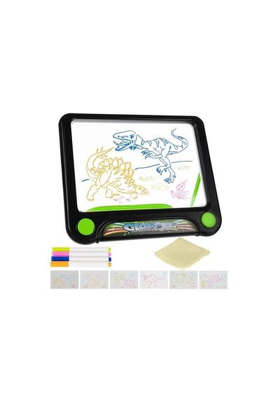 ISO TRADE Tableta grafica/desenat, magnetica, pentru copii, 4 markere, LED, 3xAAA, 24.5x21x2 cm