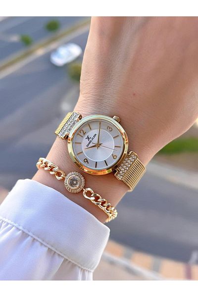 Daniel Klein Steel Mesh Cord 30 Mt Water Resistant Women's Wristwatch+Bracelet Byn.13966.3