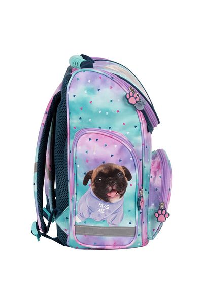 OEM Ergonomic school bag for girls, Derform, 3 compartments, Cleo and Frank puppy TEMBCF36