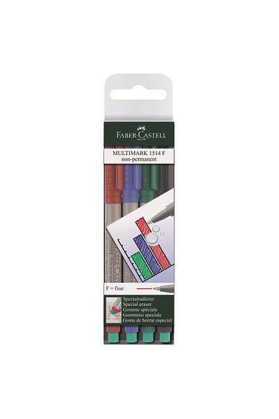 Faber Castell Multimark 1514 F Permanent Marker – Fine Tip, Smudge-Proof, Waterproof Ink for All Surfaces