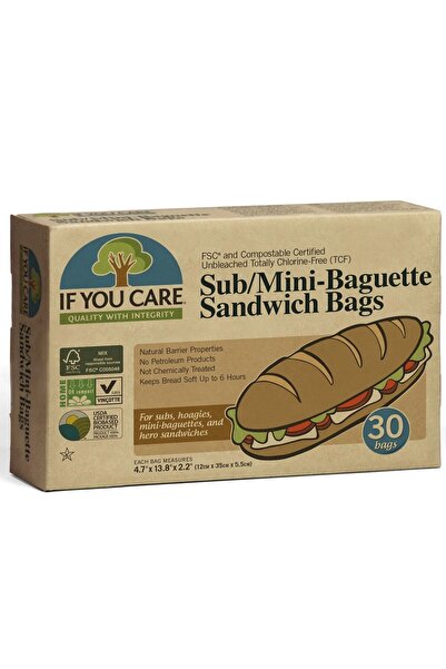 OEM Nebělené papírové sáčky na mini bagety a sendviče, bez chlóru, 30 ks, If You Care