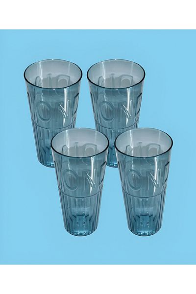 rexa Set of 4 Blue Transparent Drinking Glasses – Durable and Stylish Design