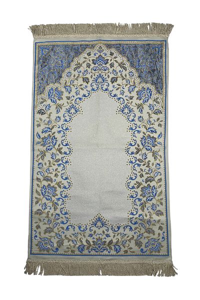 TAYBOUN Luxury Menekse Garden Prayer Rug Featuring Delicate Floral Borders