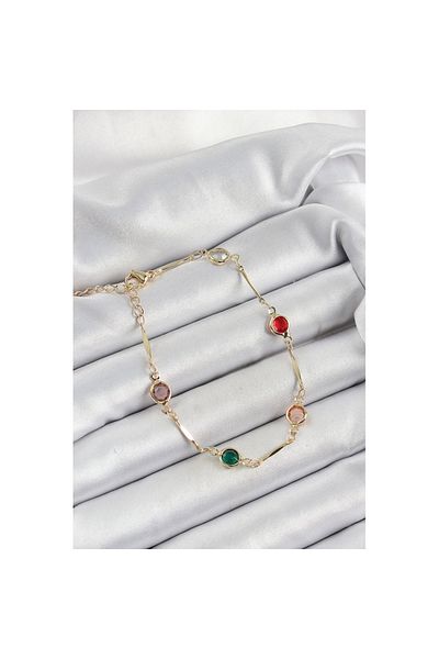 Skygo Brass Assorti Model Gold Color Zircon Stone Women's Bracelet - Tj-Bb7038