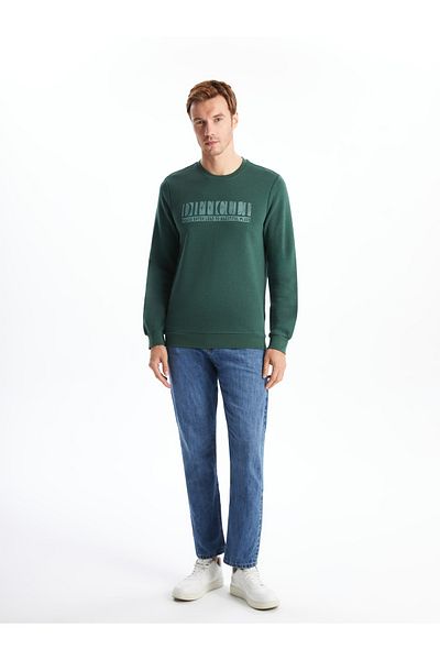 LC Waikiki Crew Neck Printed Men's Thick Sweatshirt