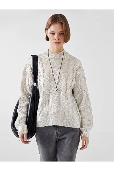 LC Waikiki Half Turtleneck Shiny Look Women's Knitwear Sweater