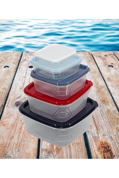 rexa Set of 5 Colorful Covered Storage Containers – Multi-Purpose Kitchen & Home Organizer