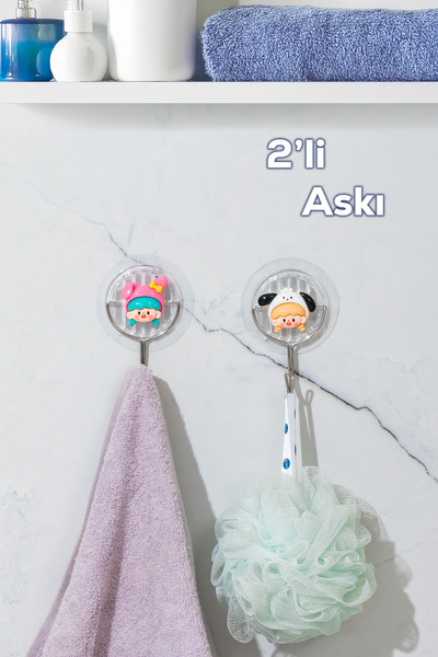Porsima 085 2 Adet Tekli Figür Desenli Dekoratif Yapışkanlı Banyo Mutfak Elbi...