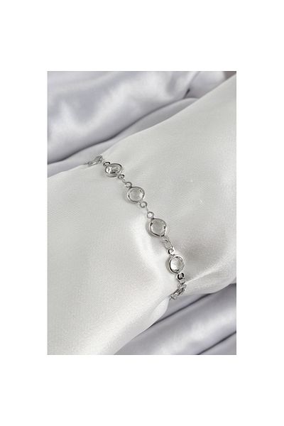 Skygo Bracelet with Zircon Stone in Brass Silver Color - Tj-Bb7044