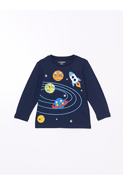 LC Waikiki Bisiklet Yaka Baskılı Erkek Çocuk Pijama Takımı